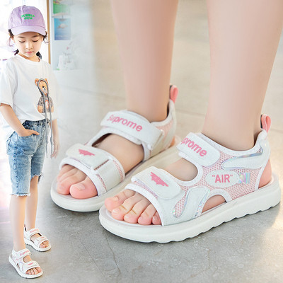 Sporta un ikdienas bērnu sandales ar uzrakstu un uzlīmēm meitenēm