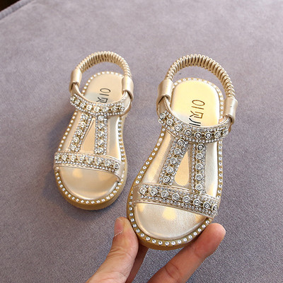 Elastsete ja kaunistuskividega laste sandaalid