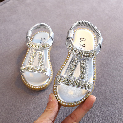 Elastsete ja kaunistuskividega laste sandaalid