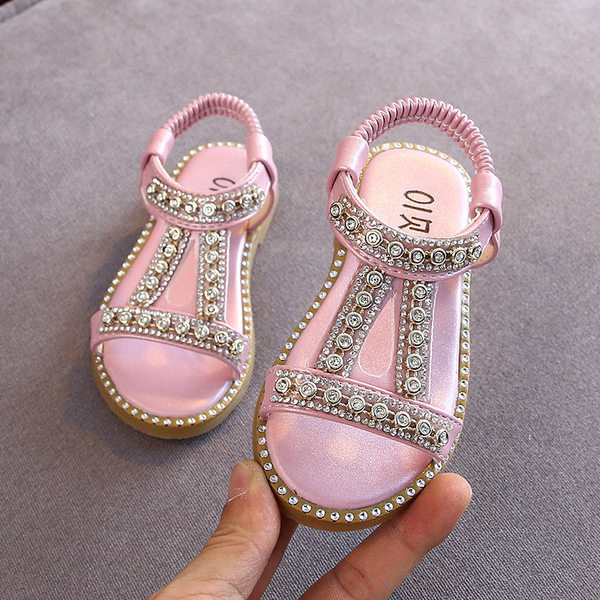 Elastsete ja kaunistuskividega laste sandaalid