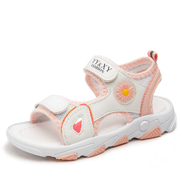 Ikdienas bērnu vasaras sandales ar emblēmu un uzrakstu meitenēm