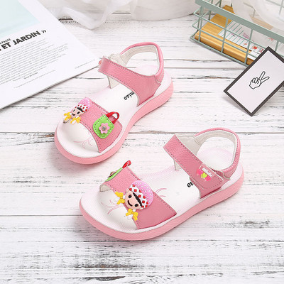 Bērnu sandales no eko ādas un 3D dekorācijas