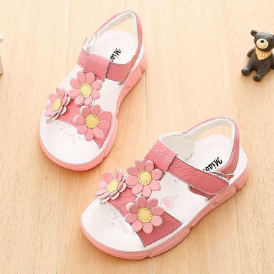 Bērnu sandales no eko ādas un 3D dekorācijas