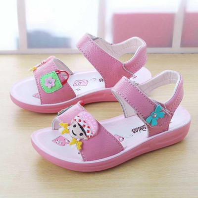 Bērnu sandales no eko ādas un 3D dekorācijas