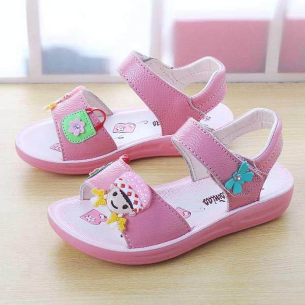 Bērnu sandales no eko ādas un 3D dekorācijas