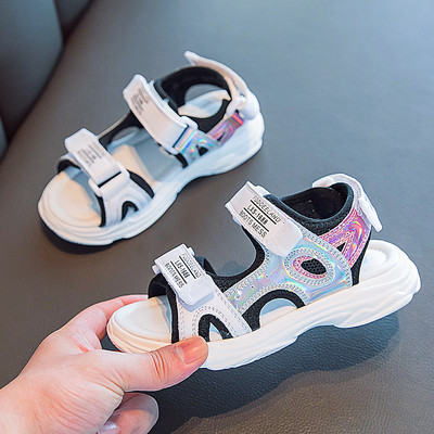 Ljetne sandale na čičak i brokat