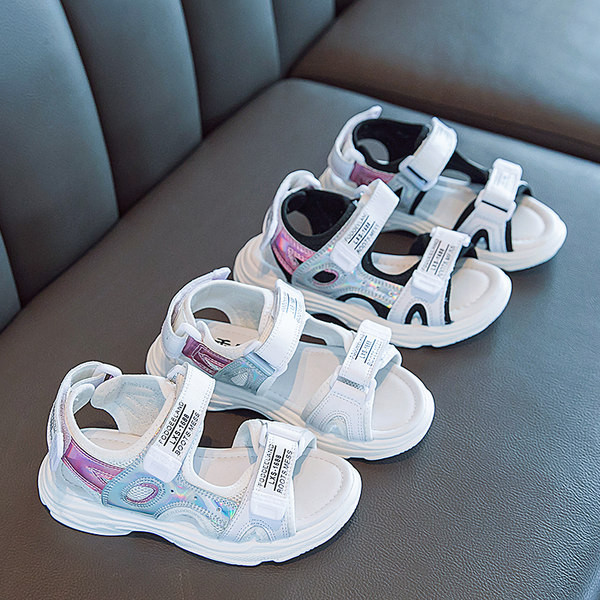 Ljetne sandale na čičak i brokat