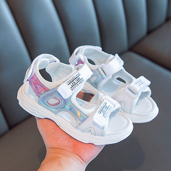 Ljetne sandale na čičak i brokat