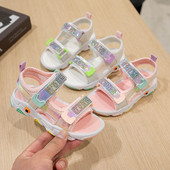 Ikdienas bērnu sandales ar akmeņiem un velcro