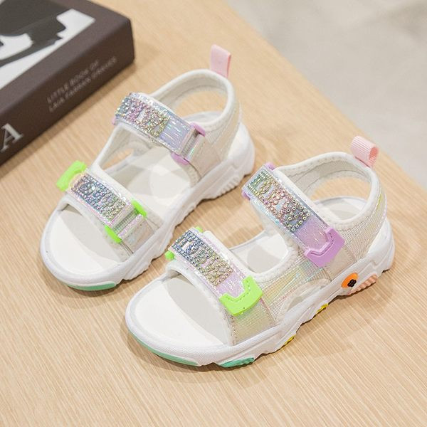 Ikdienas bērnu sandales ar akmeņiem un velcro