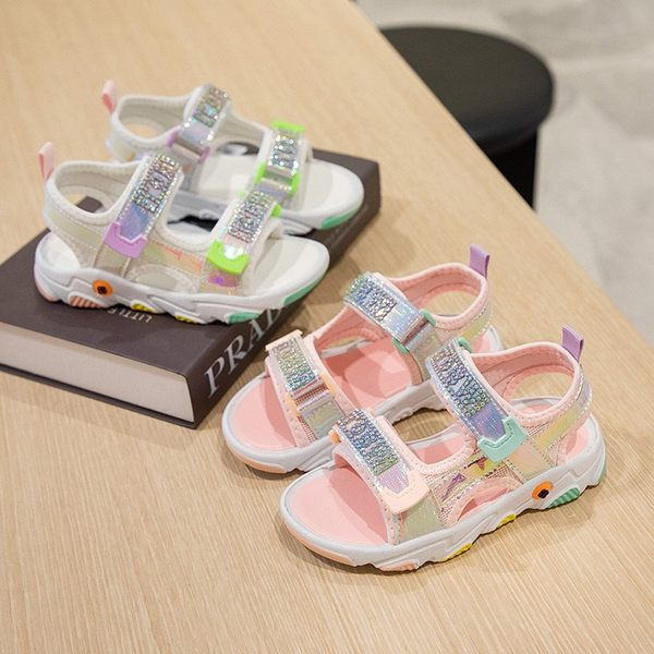 Ikdienas bērnu sandales ar akmeņiem un velcro