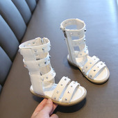 Παιδικά σανδάλια από οικολογικό δέρμα με φερμουάρ και πριτσίνια