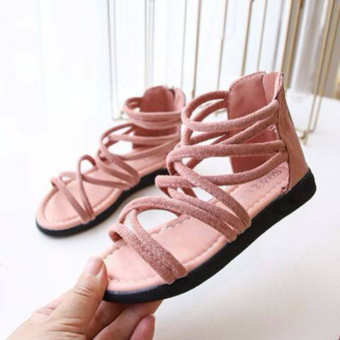 Öko-seemisnahast ja tõmblukuga laste sandaalid