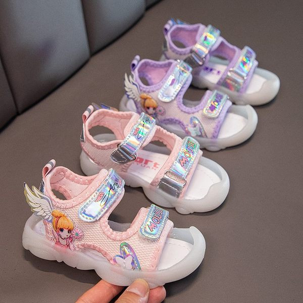 Ikdienas bērnu sandales ar 3D elementu un velcro aizdari meitenēm