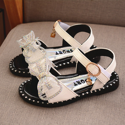 Casual παιδικά σανδάλια με επίπεδη σόλα και κορδέλα