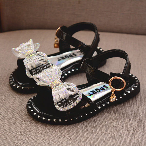 Casual παιδικά σανδάλια με επίπεδη σόλα και κορδέλα