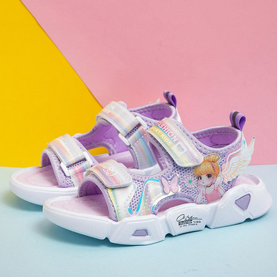 3D elemendi ja krobelise tallaga vabaaja laste sandaalid