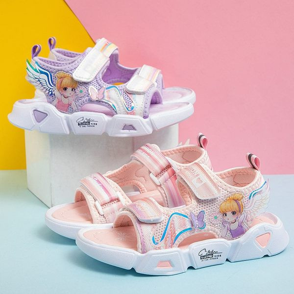 3D elemendi ja krobelise tallaga vabaaja laste sandaalid