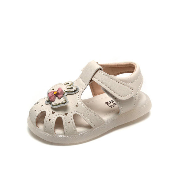 Kahes värvitoonis kleebistega nahast laste sandaalid