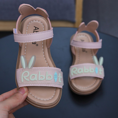 Παιδικά έκο δερμάτινα σανδάλια με επίπεδη σόλα και τρισδιάστατο στοιχείο