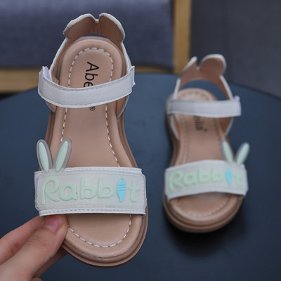 Παιδικά έκο δερμάτινα σανδάλια με επίπεδη σόλα και τρισδιάστατο στοιχείο