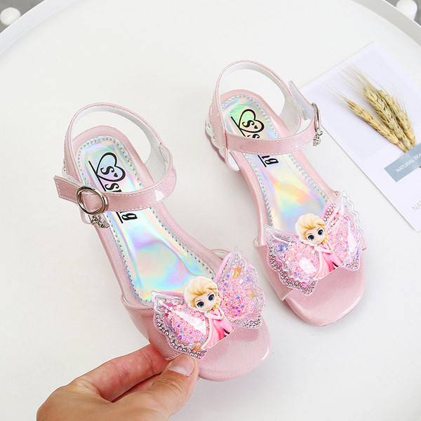 Mūsdienīgas bērnu mākslīgās ādas sandales ar 3D elementu