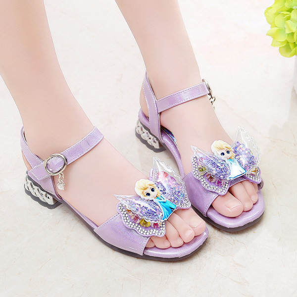 Mūsdienīgas bērnu mākslīgās ādas sandales ar 3D elementu