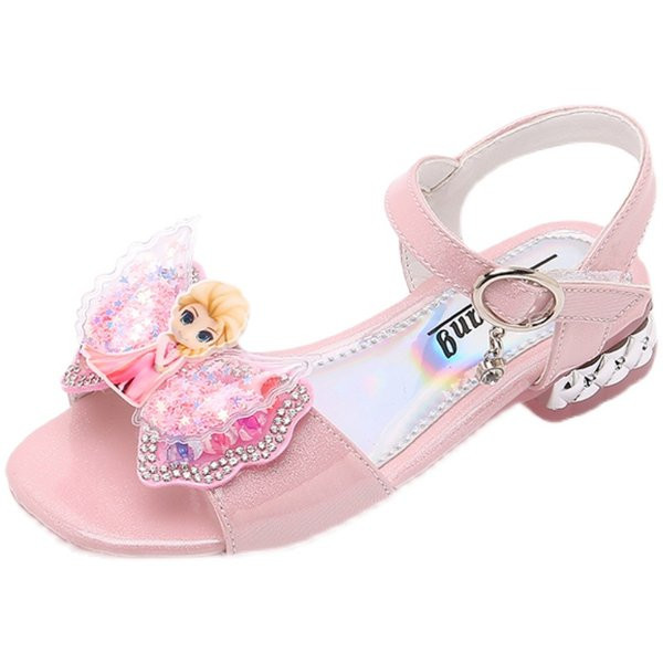 Mūsdienīgas bērnu mākslīgās ādas sandales ar 3D elementu