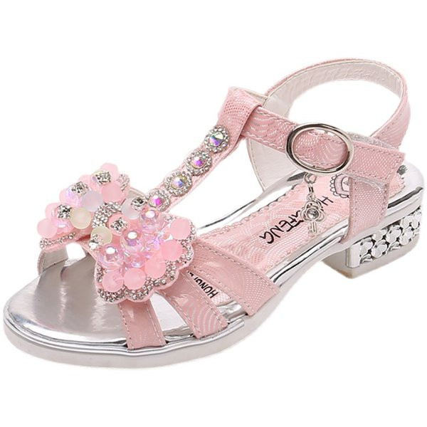 Jauns bērnu sandaļu modelis ar akmentiņiem un pērlēm meitenēm