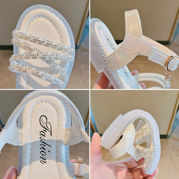 Μοντέρνα παιδικά σανδάλια με αγκράφα και διακοσμητικές  πέτρες