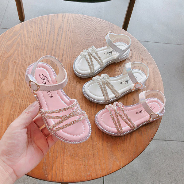 Μοντέρνα παιδικά σανδάλια με αγκράφα και διακοσμητικές  πέτρες