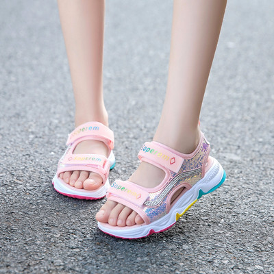 Ikdienas bērnu sandales ar velcro aizdari un fliteriem