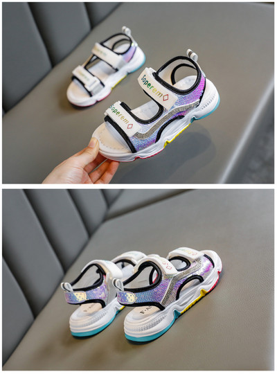 Ikdienas bērnu sandales ar velcro aizdari un fliteriem