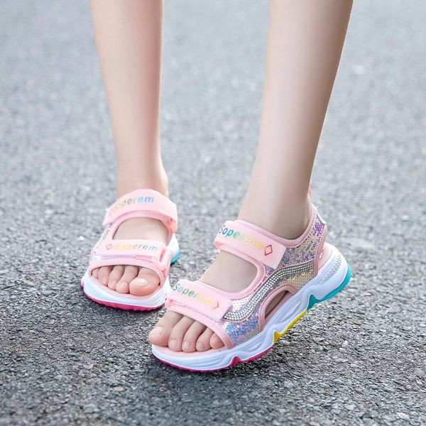 Ikdienas bērnu sandales ar velcro aizdari un fliteriem