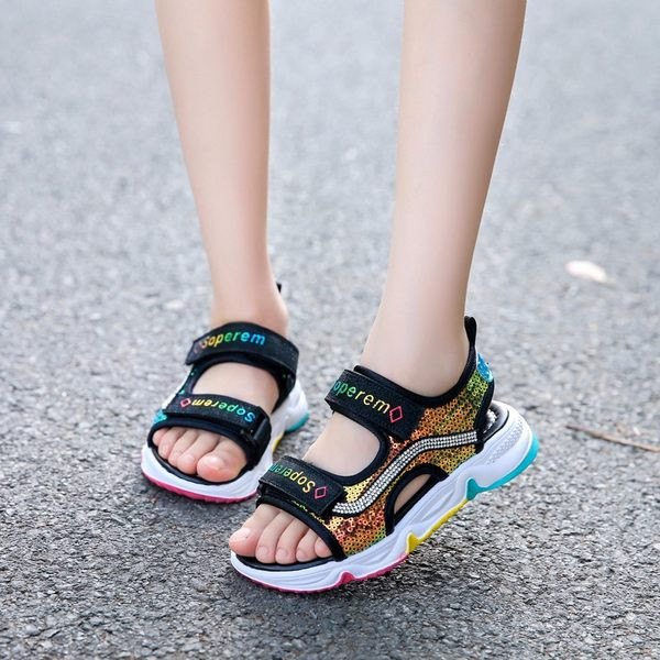 Ikdienas bērnu sandales ar velcro aizdari un fliteriem