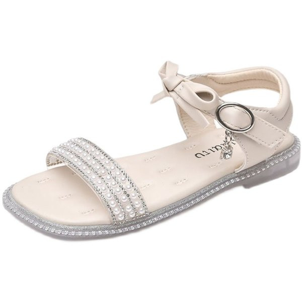 Παιδικά σανδάλια με πέρλες και κορδέλα