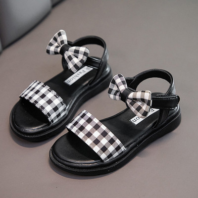 Dječje karirane sandale s trakom