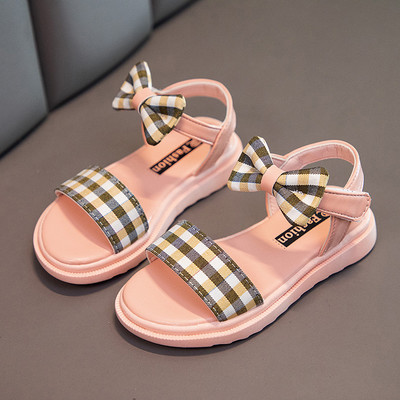 Dječje karirane sandale s trakom