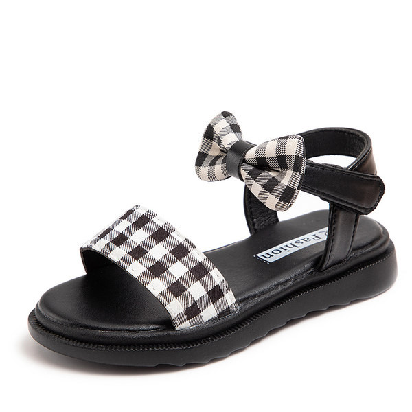 Dječje karirane sandale s trakom