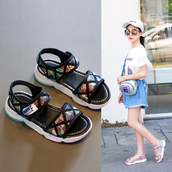 Νέο μοντέλο παιδικά σανδάλια με πούλιες και λουράκια βελκρό  για κορίτσια