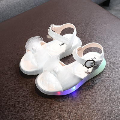 Μοντέρνα έκο δερμάτινα σανδάλια με φωτεινή σόλα