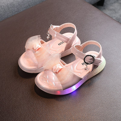 Μοντέρνα έκο δερμάτινα σανδάλια με φωτεινή σόλα