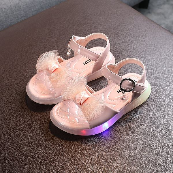 Μοντέρνα έκο  δερμάτινα σανδάλια με φωτεινή σόλα