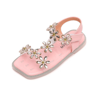 Παιδικά σανδάλια με λουλούδια 3D και velcro