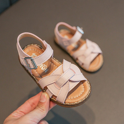Laste vabaaja nahast sandaalid pandlaga