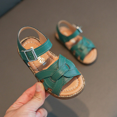 Laste vabaaja nahast sandaalid pandlaga