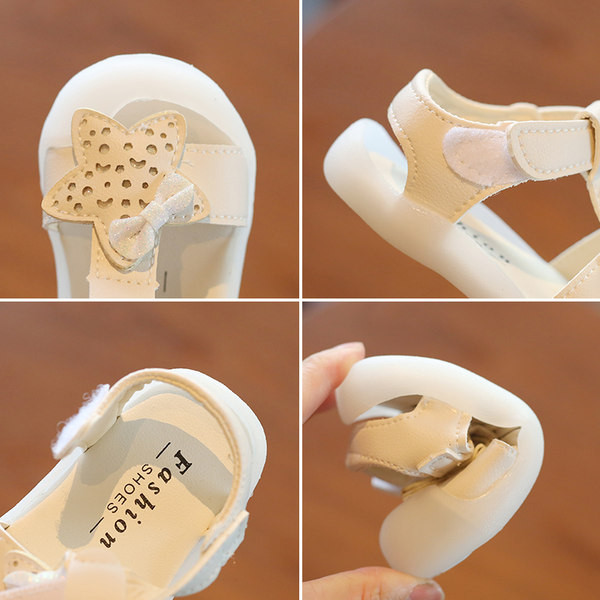 Παιδικά σανδάλια με λουράκια βελκρό σε λευκό και ροζ  χρώμα για κορίτσια