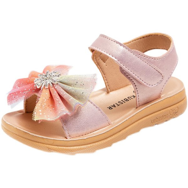 Bērnu sandales ar krāsainu lenti un spīdīgām daļiņām