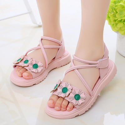 Laste vabaaja kunstnahast sandaalid tüdrukutele