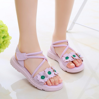 Laste vabaaja kunstnahast sandaalid tüdrukutele
